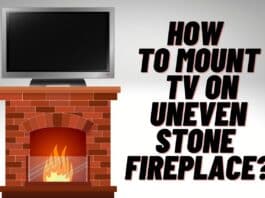 how to mount tv on uneven stone fireplace